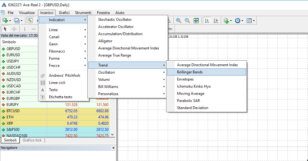 bande-di-bollinger MT4