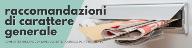 raccomandazioni di carattere generale